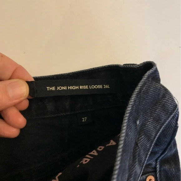 Denim forum the Joni High rise loose distressed black  jeans, size 27 - Picture 7 of 14